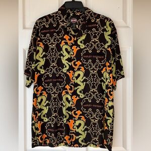 Harley-Davidson Tori Richard Dragon Flame Button Up Shirt‎ Medium